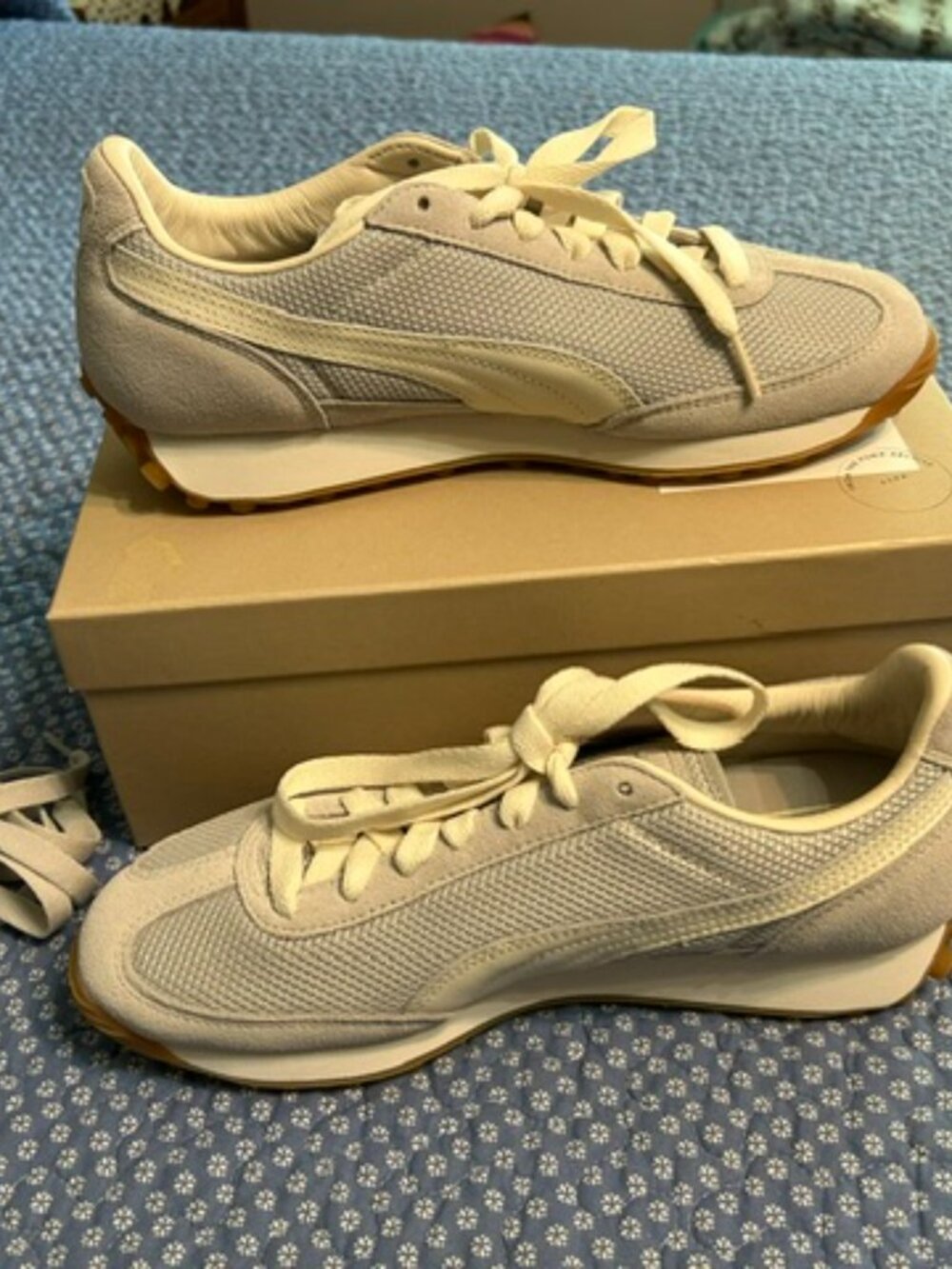 PUMA Easy Rider Premier, Unisex (Mens 8, Womens 9.5), Gray-frosted ivory, NIB